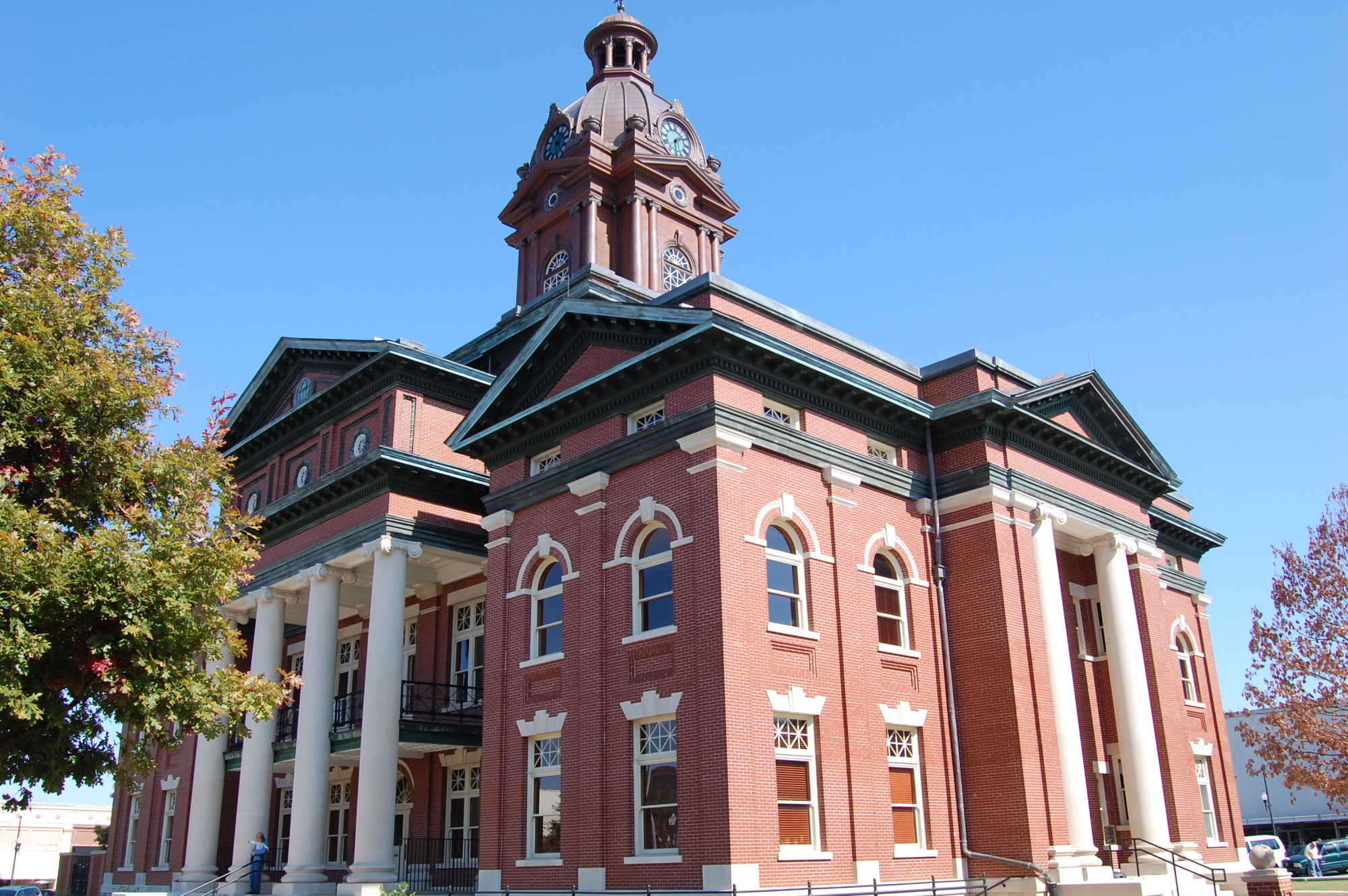 Historic Coweta County Courthouse with iconic clock tower in downtown Newnan