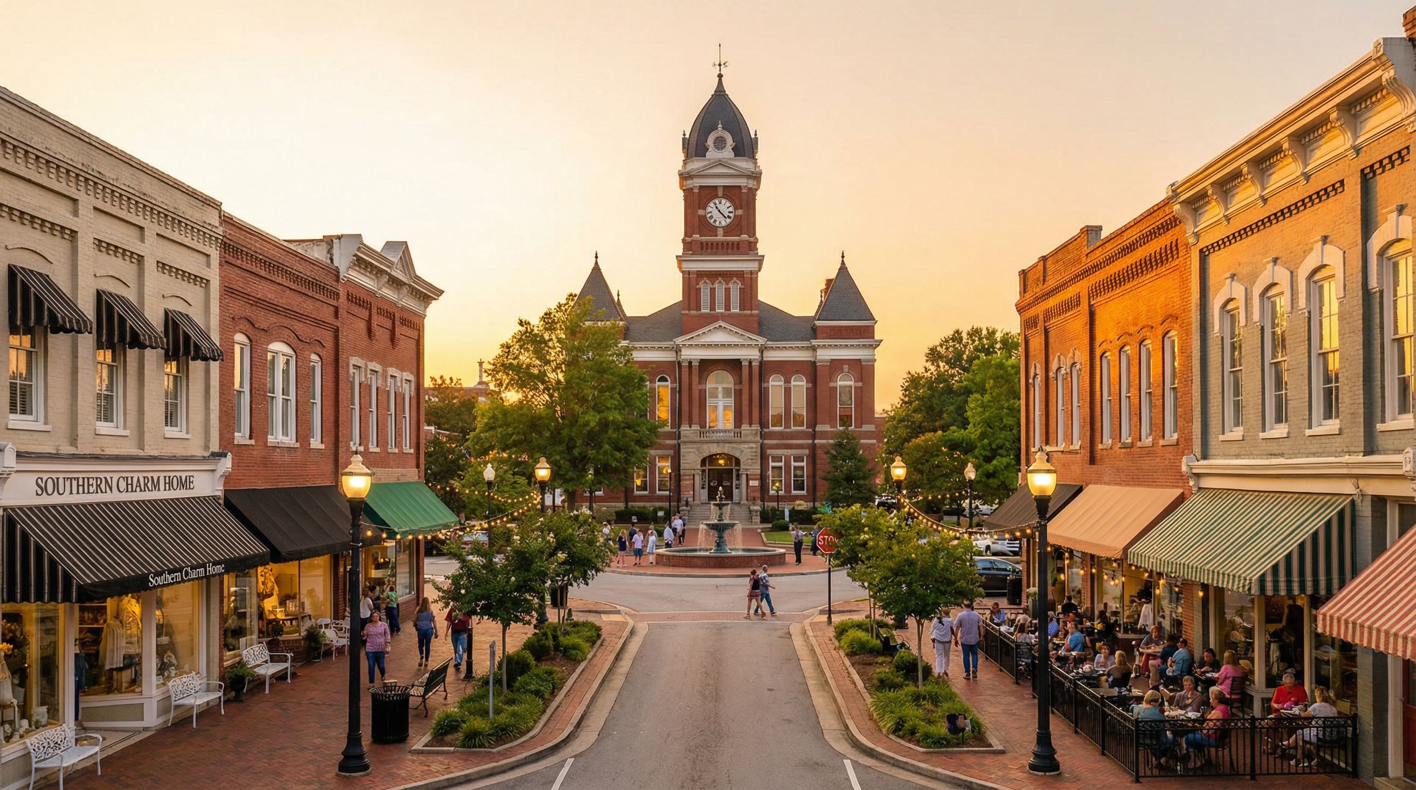 Historic downtown LaGrange with courthouse